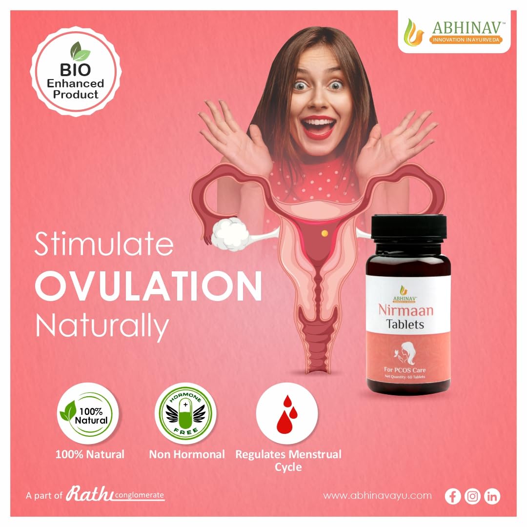 Abhinav Nimaan tablets for PCOS/PCOD care | Ayurvedic Aid for PCOS/PCOD | Restore Hormonal Harmony & Regulate Periods | 100% natural non hormonal and safe PCOS Tablets | PCOS Releif | PCOS/PCOD