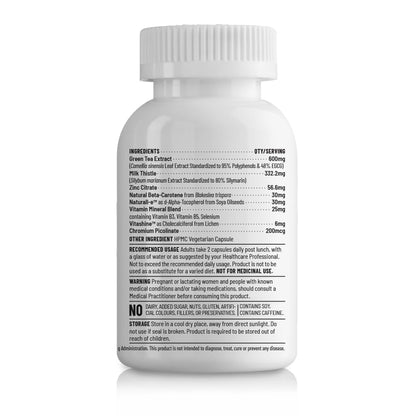 Unived Acne Relief | Acne Supplement Formulated to combat Acne from within | Zinc, Niacinamide, Green Tea, & Milk Thistle | 60 Vegan Caps, One Month Supply