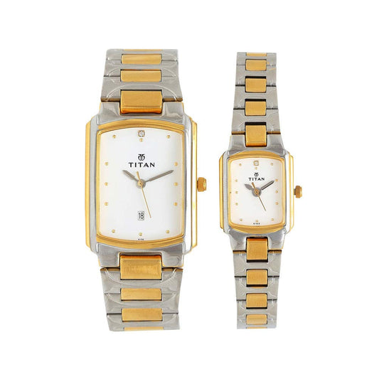 Titan Bandhan Analog White Dial Couple Watch-NL19552955BM01