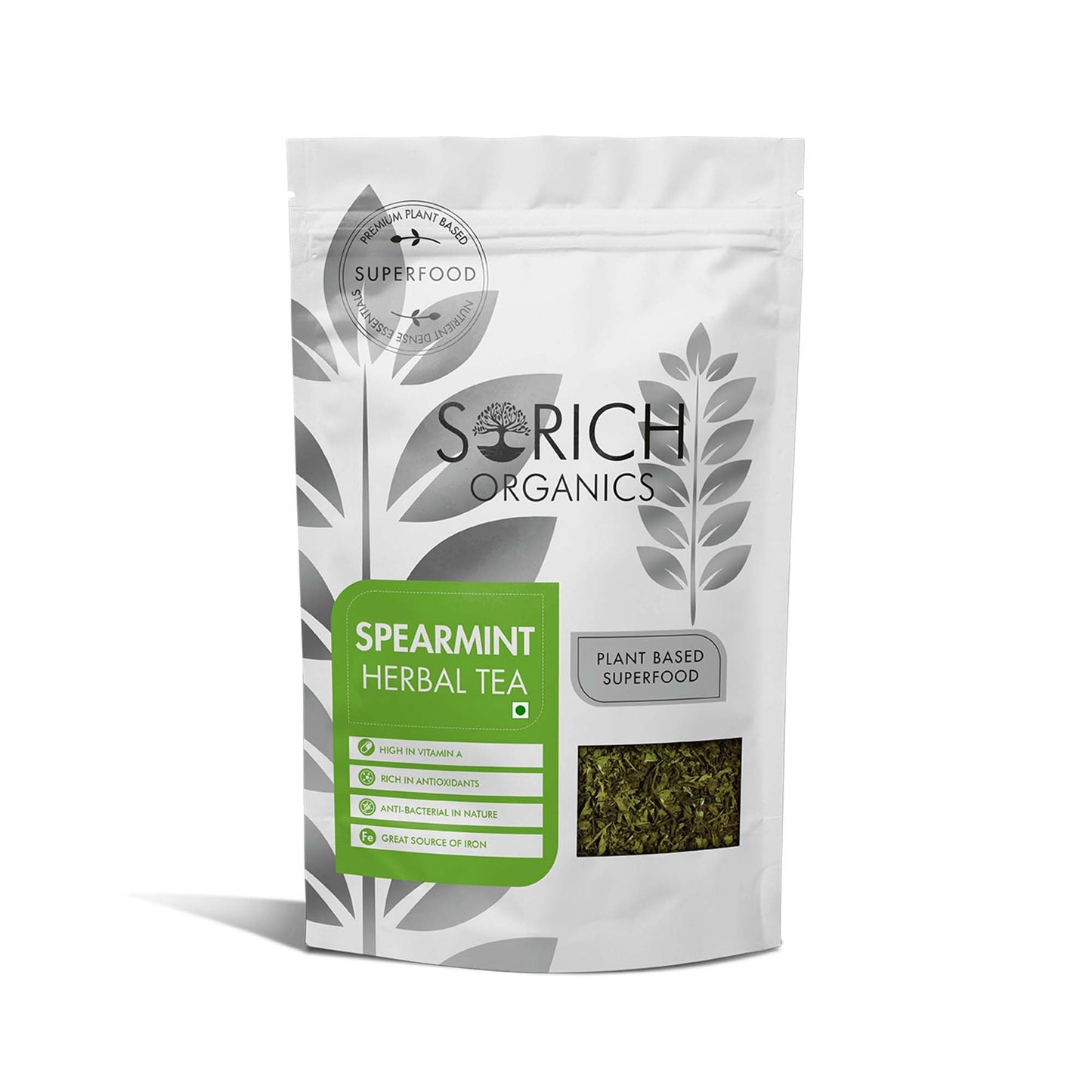Sorich Organics Spearmint Herbal Tea - 50 gram Caffeine Free Mint Tea helps in Digestion, Hormonal Balance, PCOS,PCOD, Weight Management & Reduces Facial Hair | 50 gm