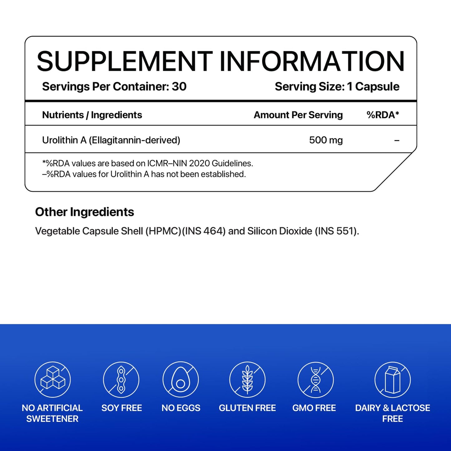 Decode Age Urolithin A 500 mg | Clinically Studied Longevity Supplement for Strength, Endurance & Cellular Renewal | Non-GMO | Urolithin A Supplement for Men and Women