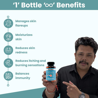 Plantomed Psoriasis Management Capsules, Approved by Ministry of Ayush, Helps in Redness, Itchy Skin, Scaling, Skin Disorders, 60 Capsules