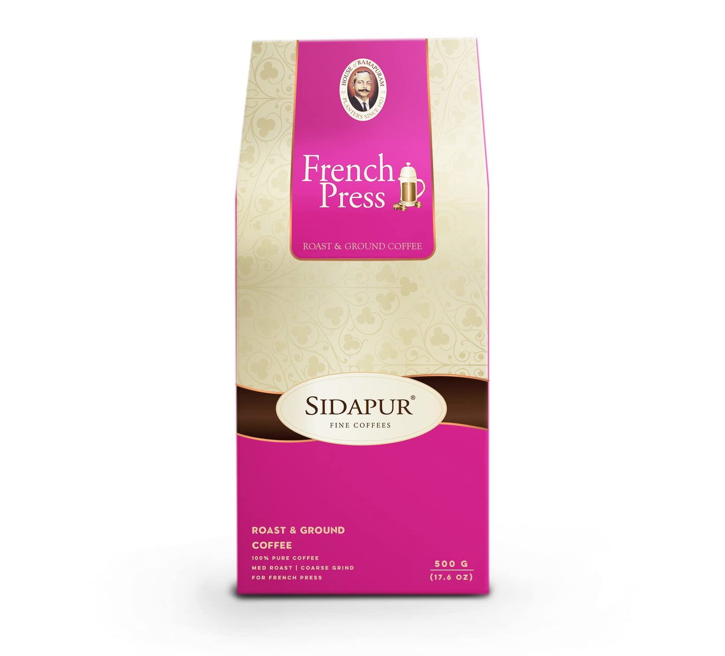 Sidapur-French Press Coffee Bag-Coarsely Ground-80% Arabica 20% Robusta-For French Press-500Gms
