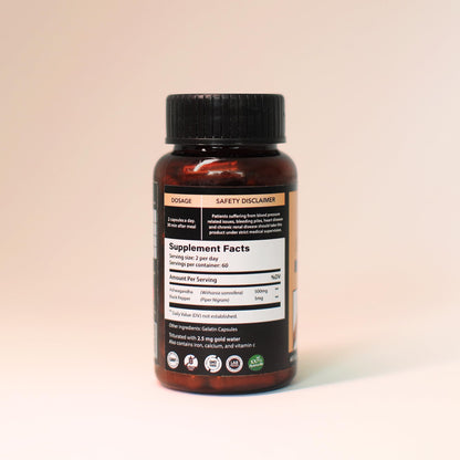 Sukham Ashwagandha Capsules | Processed using TTT-120 | 500 mg - 60 Capsules | Benefits include sound sleep, relaxed lifestyle, better immunity & recovery | For Both Men & Women