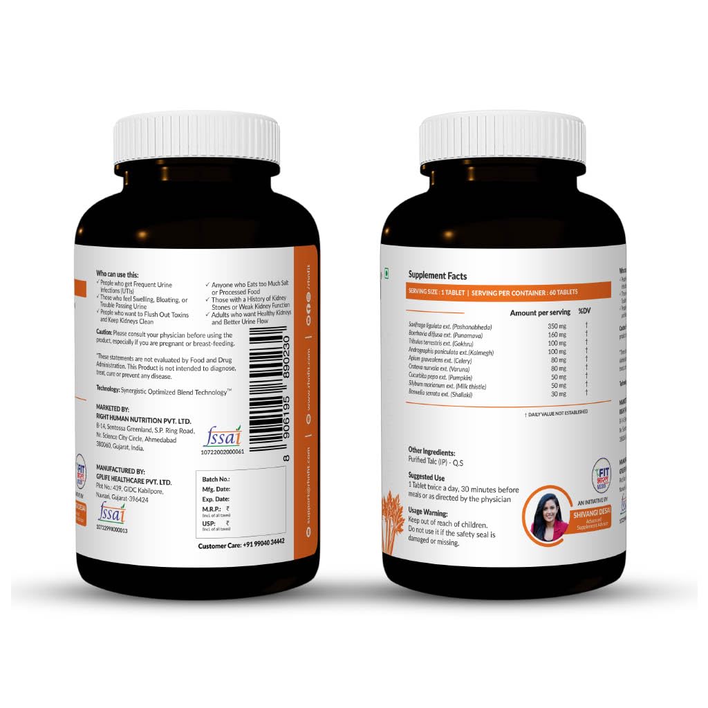 SATVAM Kidney Detox (60 Tablets) | Natural Herbal Supplement for Kidney Cleanse, Urinary Tract Support & Renal Health for Daily Wellness