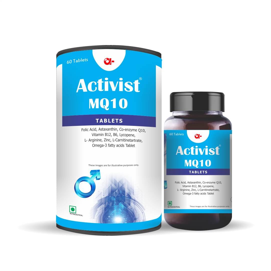 Activist- M Co enzyme Q10 L arginine Lycopene with L carnitine Astaxanthin Tablet | Nutritional Dietary Supplement | Multivitamin- 60 Tablets