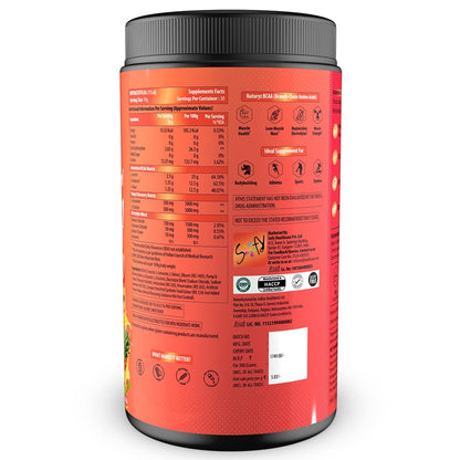 NATURYZ Instantized BCAA 5000 PRO |5G Vegan BCAAs | Glutamine | Citrulline | Electrolytes | 0 Added Sugar | Powerful Intra Workout Amino for Lean Muscle Growth, Strength, Quick Re-Hydration & Instant Energy - 300g(Mix Fruit Cocktail)