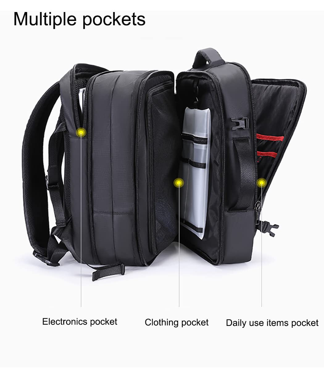 Arctic Hunter Travel Backpack 17.3 inch Laptop Compartment 35L Expandable Design Toiletry Pouch 180° Opening Colthing Pocket 2 in 1 Convertible Bag