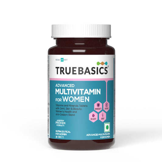 TrueBasics Advanced Multivitamin for Women (30 Tablets) | With Clinically Researched Ingredients | For Energy, Immunity and Joints, Maintains Hormonal Balance