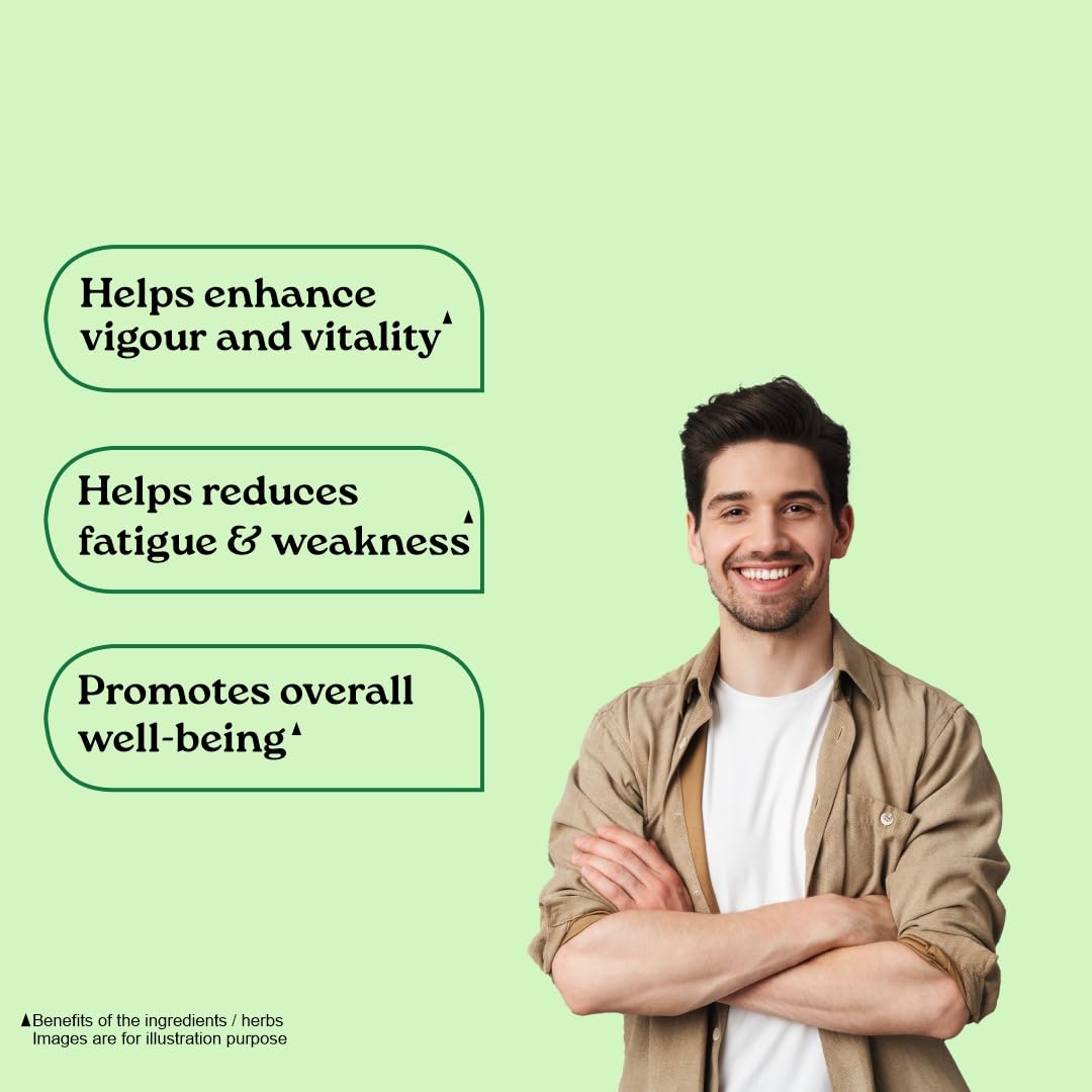 A TATA Product - Organic India OH-Boy - 30 Veg Capsules, Ashwagandha, Musli & Saffron, Helps Improve Men's Health & Vitality, Helps Boost Testosterone Levels, Reduce Stress & Anxiety GMP & NPOP Certified Organic