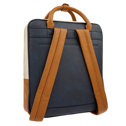 Accessorize London Women's Navy Harrie Vegan Backpack| backpack bags for women stylish |Work bag for woman |women latest Office/Travel bag
