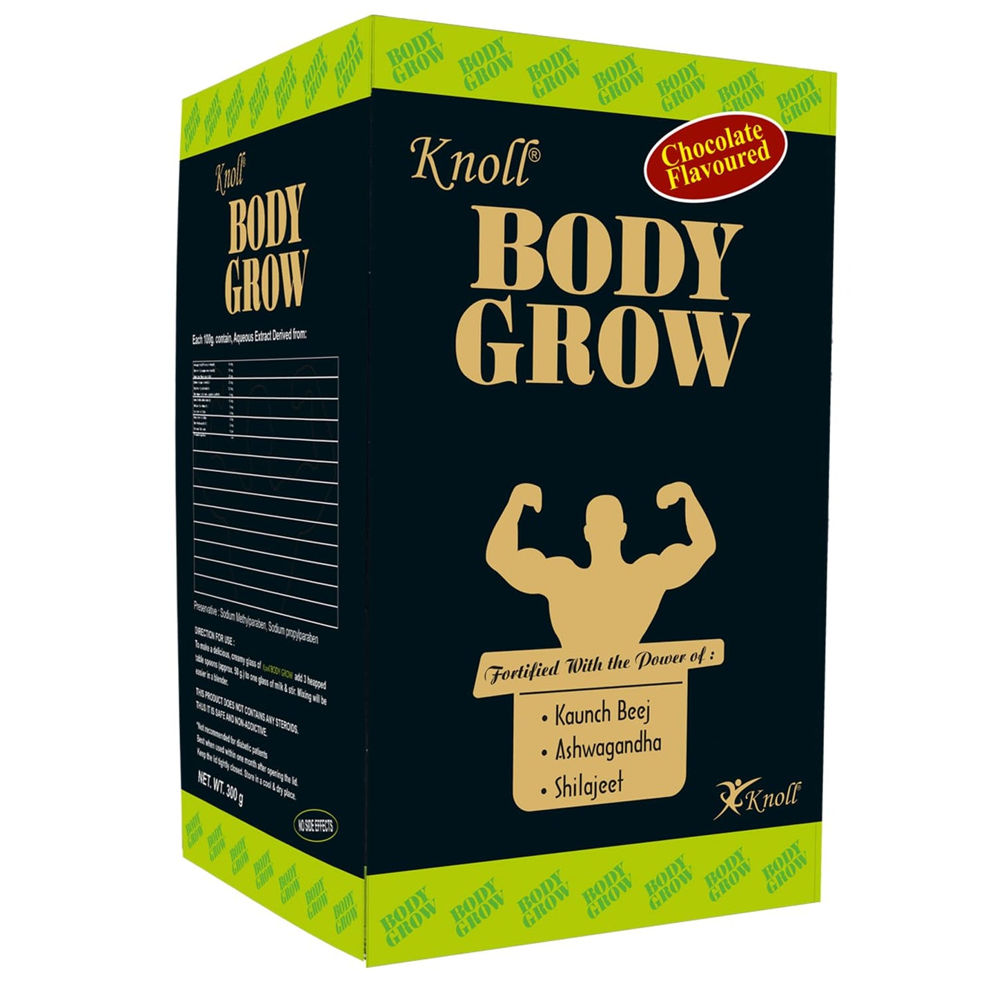 Knoll Healthcare Body Grow Powder For Muscle Mass Gain Weight Gainers And Weight Gain Muscle Building with Ashwagandha & Shilajeet (300g) per Pack (Pack of 3)