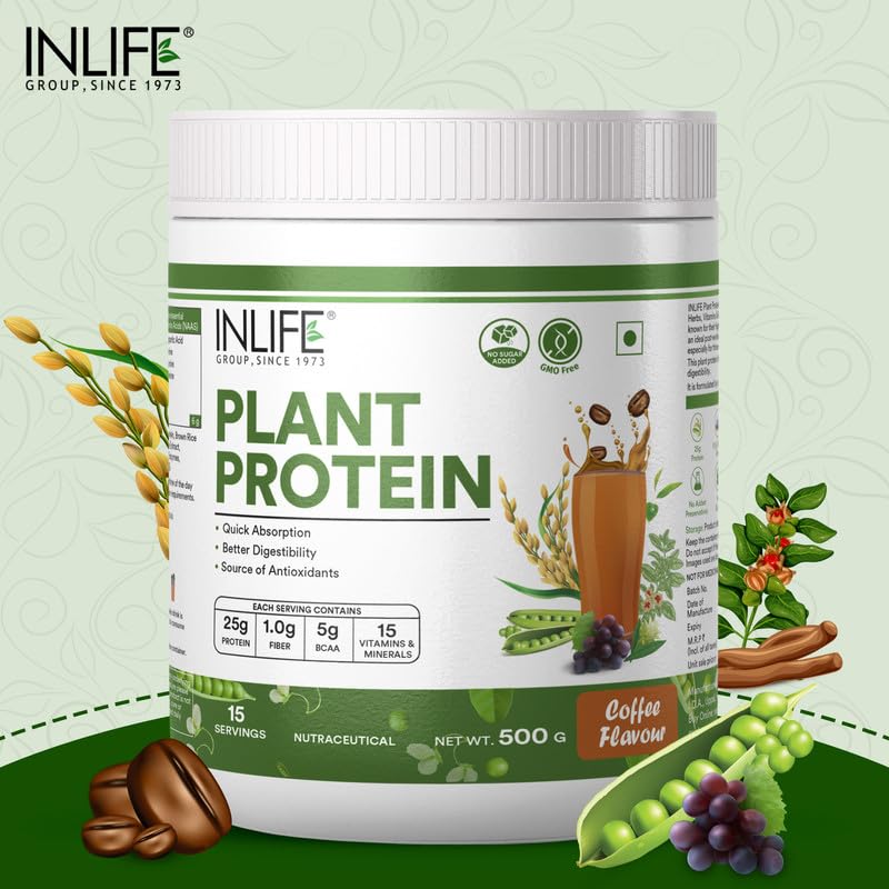 INLIFE Plant Protein Powder - Pea, Quinoa & Brown Rice - 25g Protein -- image 4