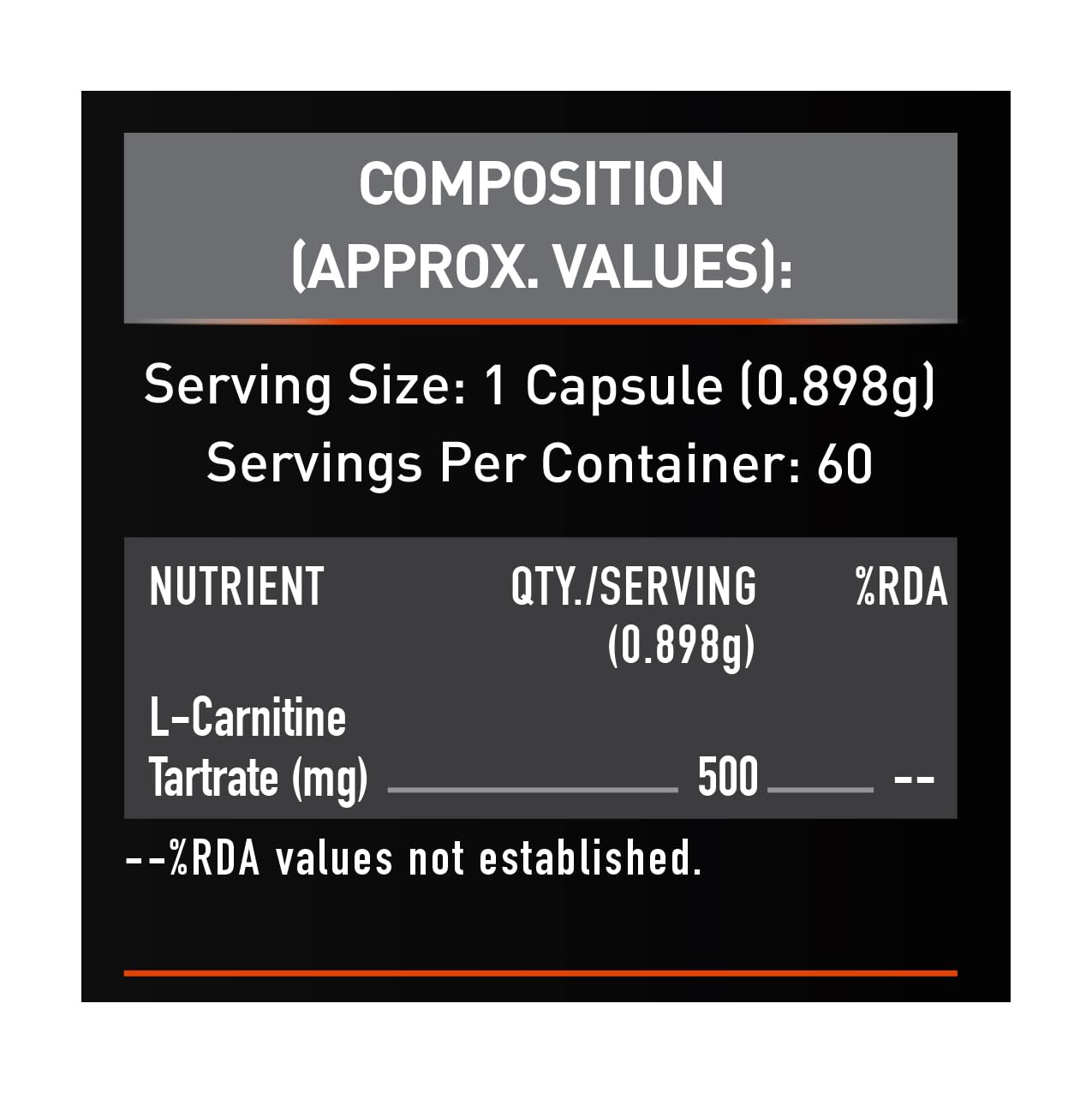 MuscleBlaze L-Carnitine L-Tartrate for Adults, Helps Convert Fat into Energy (Unflavoured, Capsules 60 Count )
