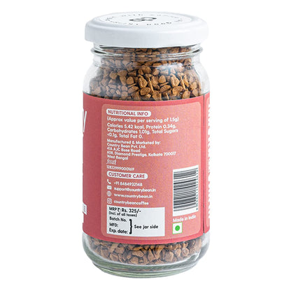 Country Bean Hazelnut Instant Coffee Powder 50 G | Arabica, Freeze-dried, Flavoured coffee | No Added Sugar | Makes 25 Cups