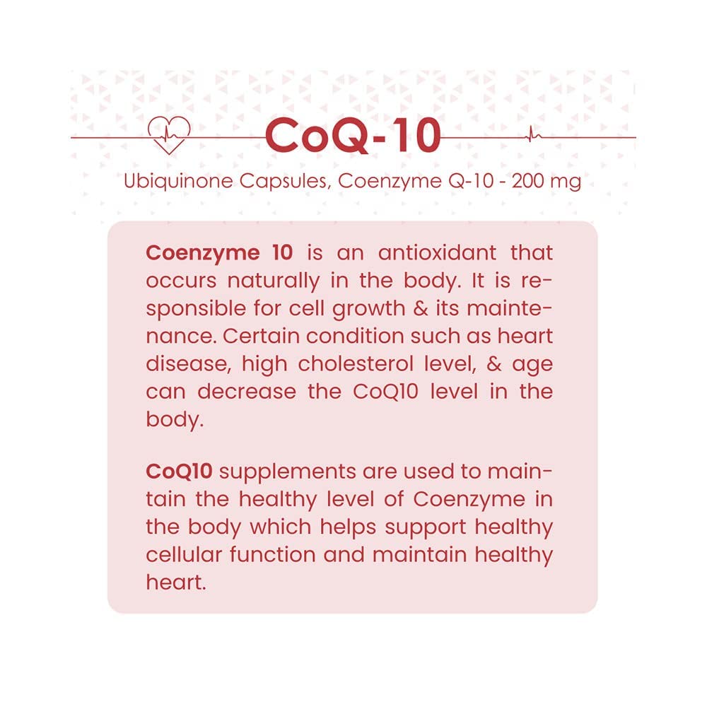 Tata 1mg CoQ 10 (Coenzyme 10) ((200mg)) Capsules, Supports Heart and Vascular Health, Promotes Healthy Cellular Function For Unisex , 50 grams