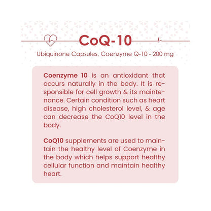 Tata 1mg CoQ 10 (Coenzyme 10) ((200mg)) Capsules, Supports Heart and Vascular Health, Promotes Healthy Cellular Function For Unisex , 50 grams