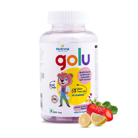 Nutrina Health Labs Golu Multivitamins And Minerals Gummy For Kids 5 to 13 years, Supports Child Growth And Development, Boosts Energy Level, 30 Gummies (Pack of 1)