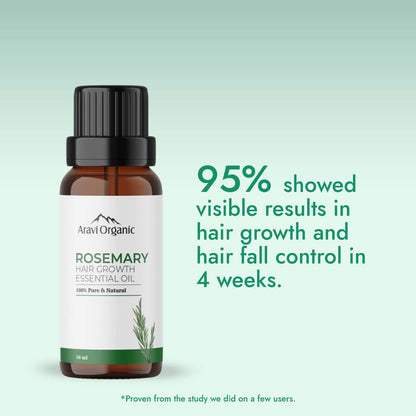 Aravi Organic Rosemary Essential Oil for Hair Growth,Quick Hair Growth Rosemary Oil for Women and Men - 100% Pure Rosemary Leaves Oil - 50 ml