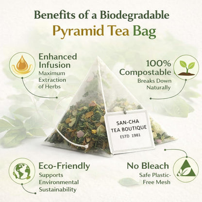 Sancha Dark Roast Darjeeling Tea | 25 Pyramid Bags | Roasted Darjeeling with Floral & Caramel Notes | Master Taster’s Selection