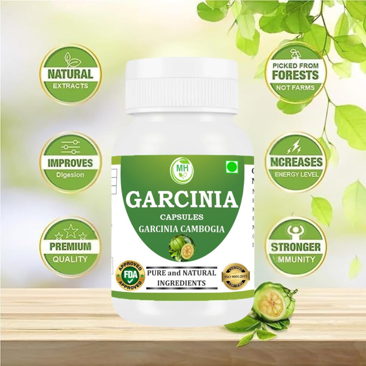 Morsan Healthcare Garcinia Cambogia Capsules 500 mg – 60 Veg Capsules x 4 Pack | Natural Herbal Formula | Plant-Based | Gluten-Free & Vegan