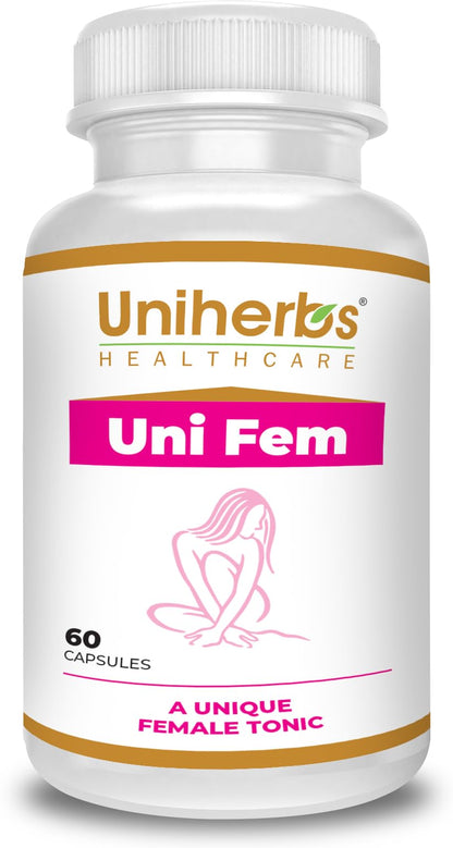 Uniherbs Uni Fem Capsule Stop Heavy Period Flow Clotting Period Pain for Women, Ayurvedic Medicine For Men and Women(60 Capsule) (1)