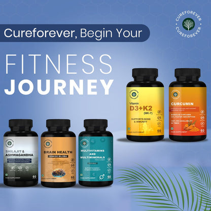 CUREFOREVER Coenzyme Q10 (CoQ10) | 400mg Supplement with BioPerine 10mg | Supports Heart Health and Vascular Health, Healthy Ageing, Cellular Energy Support, Antioxidant Formula – 60 Capsules