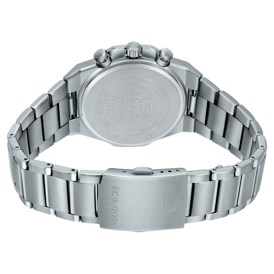 Casio EDifice EFS-S570D-1AUDF Black Analog Dial Silver Stainless Steel Band Men's Watch Slim Case Sapphire Glass EX527