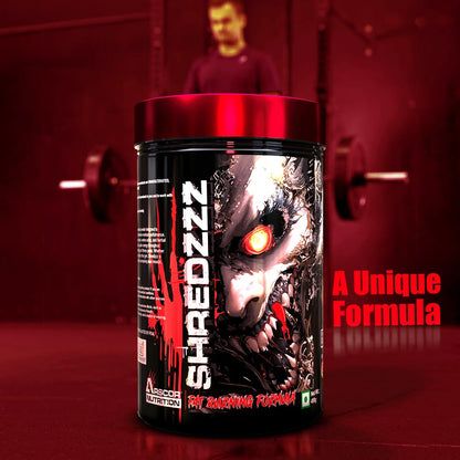 Shredzzz Thermogenic Fat Burner Pre-Workout Supplement | Extreme Energy, Intense Focus | 3000mg Citrulline Malate, 2500mg Beta-Alanine, 299mg Caffeine Anhydrous | 450g | Lemon Masala