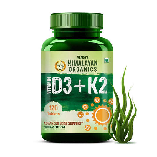 Himalayan Organics Vitamin D3 600 IU + K2 as MK7 Supplement For Men And Women -