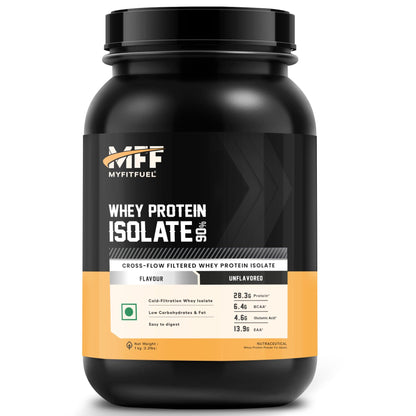 MyFitFuel MFF Whey Protein 90 Isolate | 1 Kg, 30 Servings (Unflavoured) | Pure 1