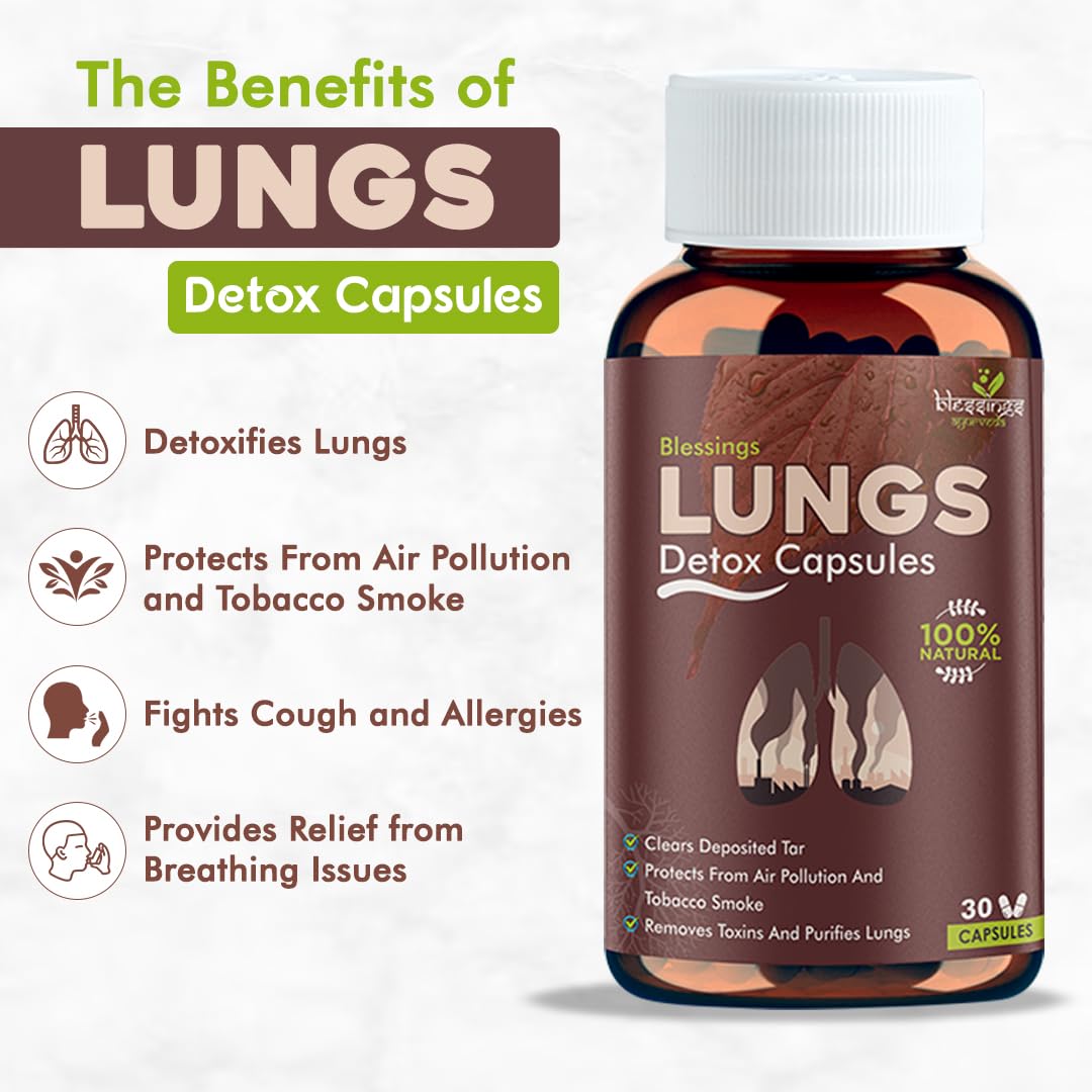 Blessings Ayurveda's Lungs Detox Capsules for Men & Women 100% Natural- image 5