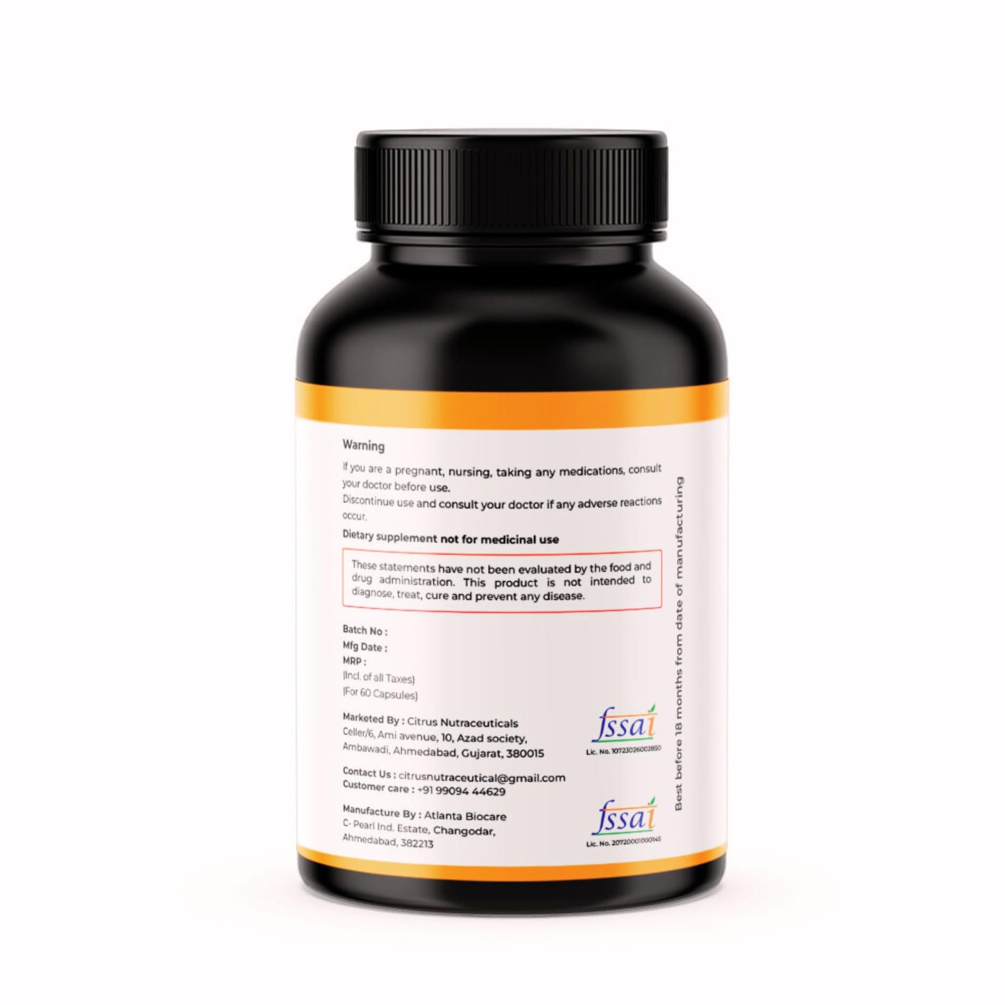 CITRUS NUTRACEUTICAL Cordyceps 500 mg for Energy Stamina Performance Immunity Respiratory Health Heart Health and Cognitive Function (60 Capsules)