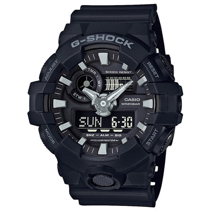 Casio G-Shock GA-700-1BDR Analog-Digital Black Dial Men Watch Black Resin Strap (G715)