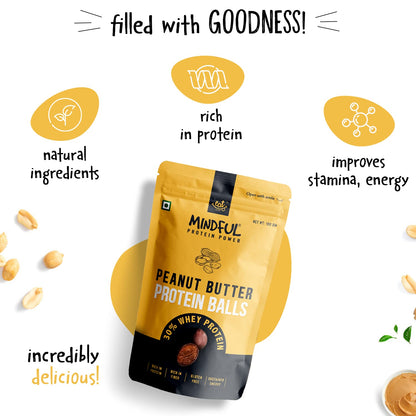 Eat Anytime Mindful Healthy Peanut Butter Protein Balls | 30% Whey Prot- image 5