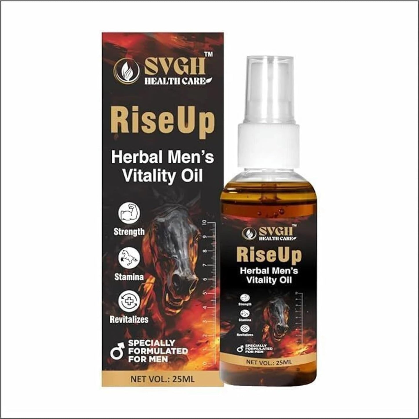 SVGH Health Care RiseUp Herbal Men’s Vitality Oil | Ayurvedic Massage Oil for Men | 100% Herbal Formula | 25ml