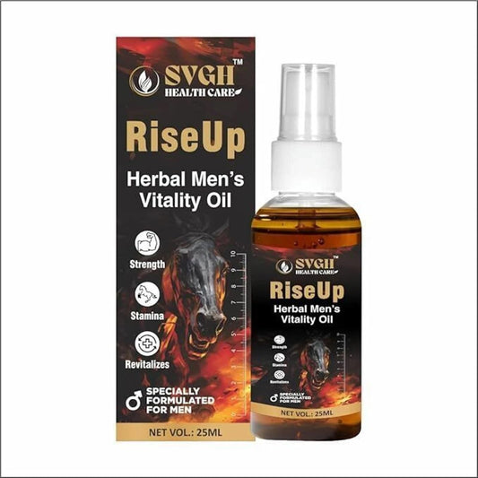 SVGH Health Care RiseUp Herbal Men’s Vitality Oil | Ayurvedic Massage Oil for Men | 100% Herbal Formula | 25ml