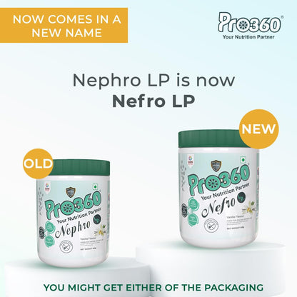 Pro360 Nefro LP Powder Vanilla Flavour – 400g Low Protein Nutrition Supplement for Kidney Health (Non-Dialysis) – Vanilla Protein Powder Enriched with L-Taurine, L-Carnitine (Pack of 2)