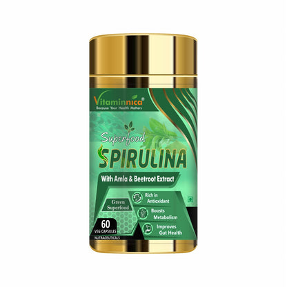 Vitaminnica Black Garlic + Spirulina Combo: Immune Support and Nutritional Boost - 120 Capsules