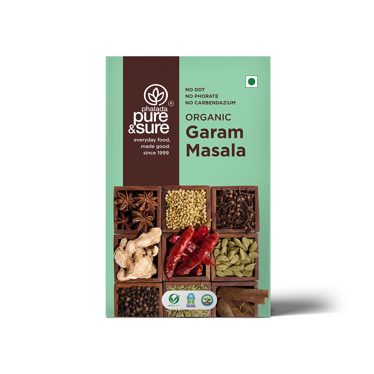 Pure & Sure Organic Garam Masala 100gm (Pack of 1) | Traditional, Authentic & Multipurpose Masala Powder | Perfect Blend of Spices with Great Taste & Aroma | No Preservative & Pesticide