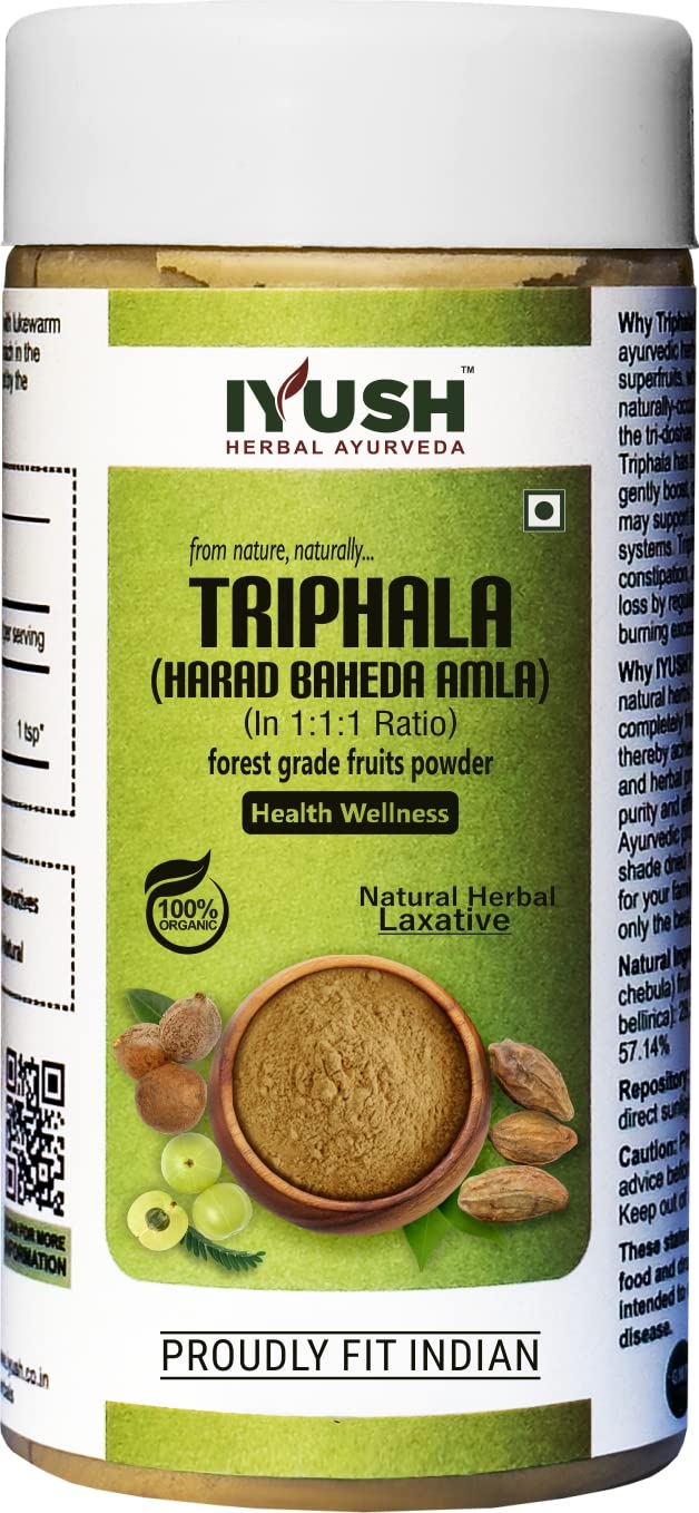 Iyush Herbal Ayurveda Triphala Powder – 100Gm | Triphala Churna Powder | Tripala