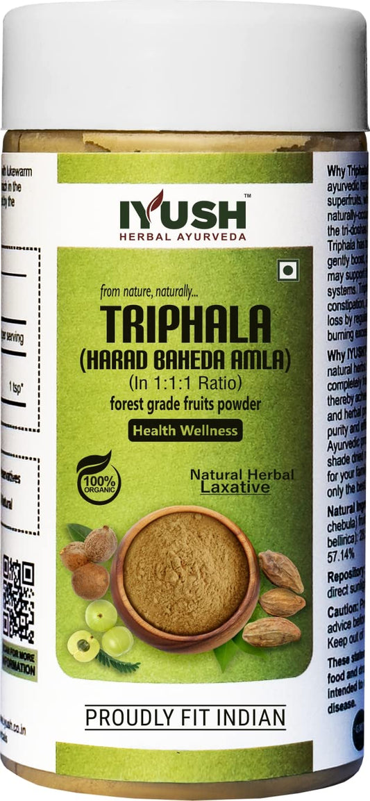Iyush Herbal Ayurveda Triphala Powder – 100Gm | Triphala Churna Powder | Tripala