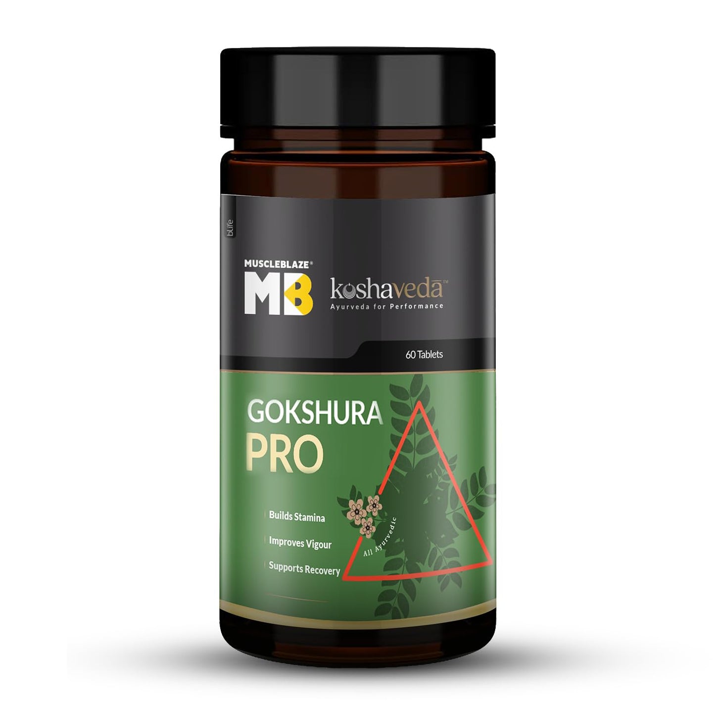 Koshaveda by MuscleBlaze Gokshura Pro (60 Tablets) | With 6 Ayurvedic Herbs, Bui