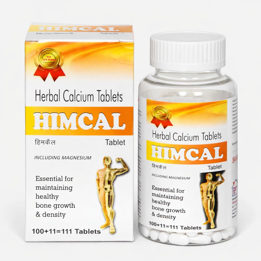 Himanshi Healthcare Herbal Calcium Tablets – Natural Calcium for Strong Bones, Teeth & Joint Support | Bone Health Supplement for Men & Women – 100 Tablets