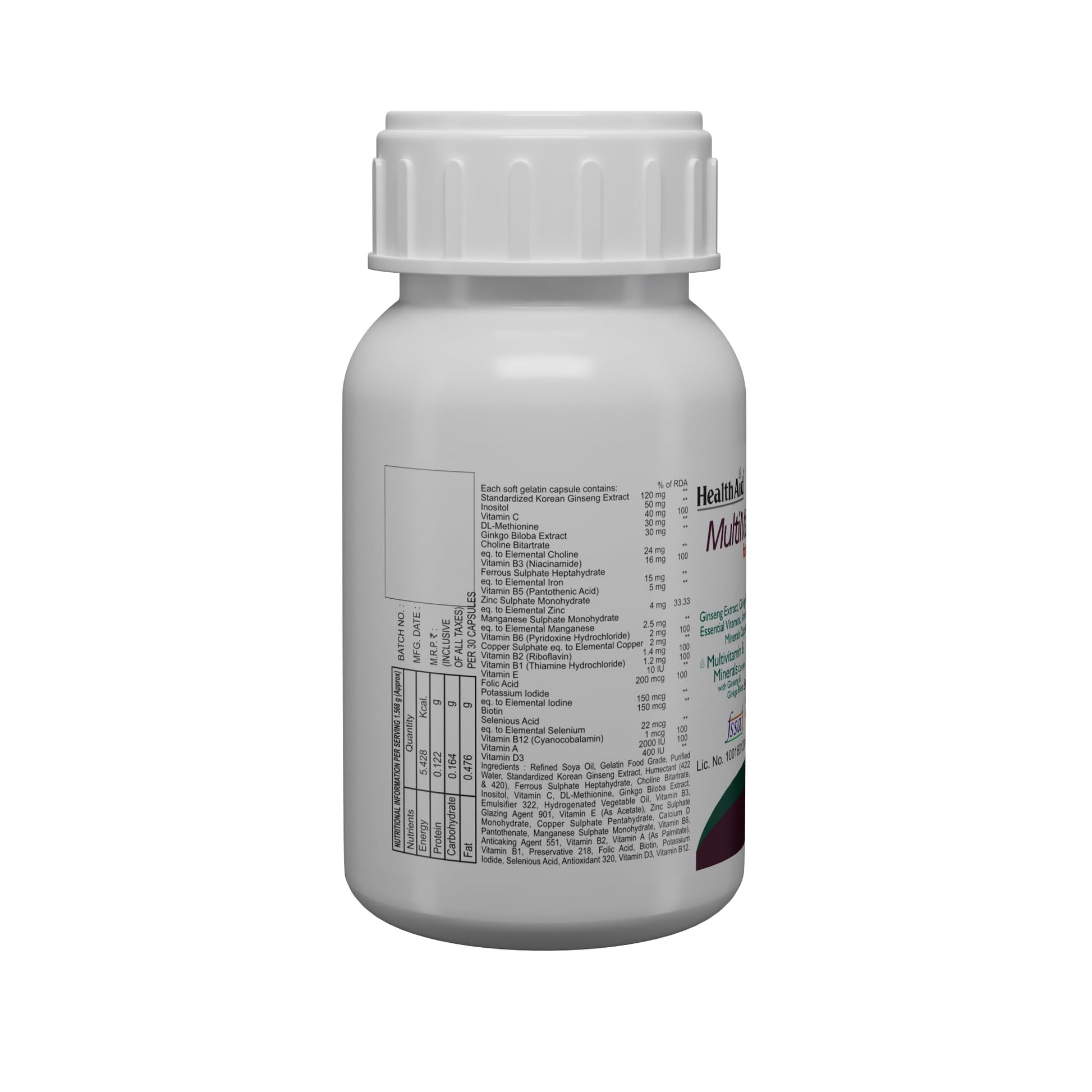 HealthAid MultiMax for Men |120 Vegetarian Liquid fill Capsules| With G- image 2