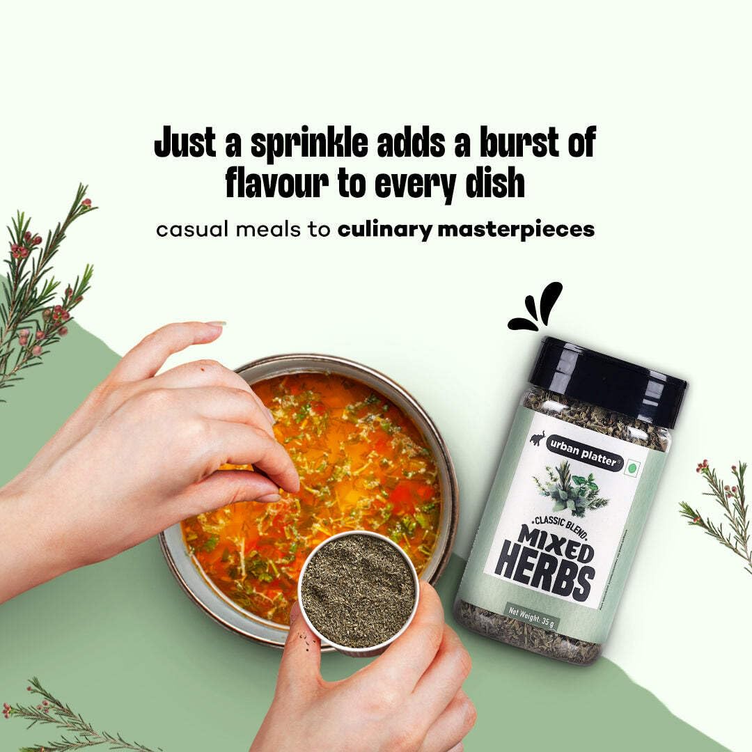 Urban Platter Mixed Herbs Shaker Jar, 35g / 1.2oz [Seasoning Mix of Oregano, Rosemary, Basil, Thyme]