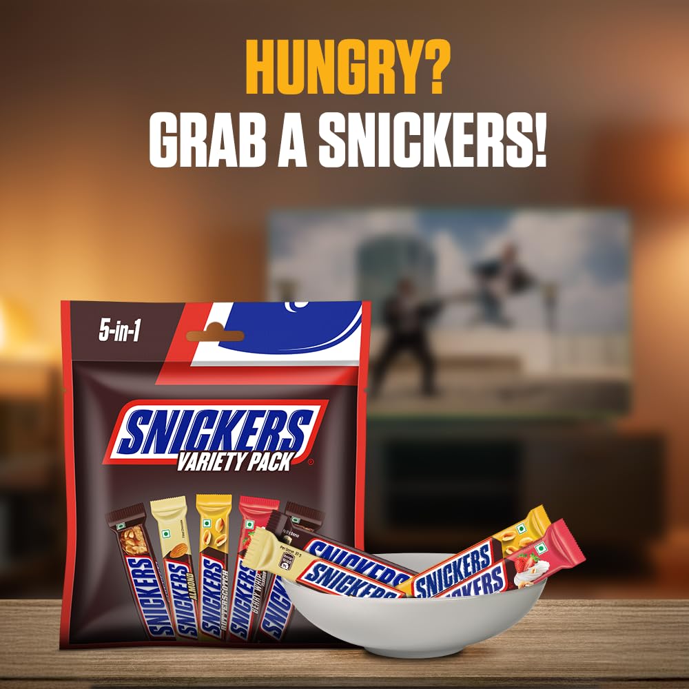 Snickers Variety Pack | Assorted Bars | Peanut, Almond, Butterscotch & Berry Whip | Pack of 3 | 110g