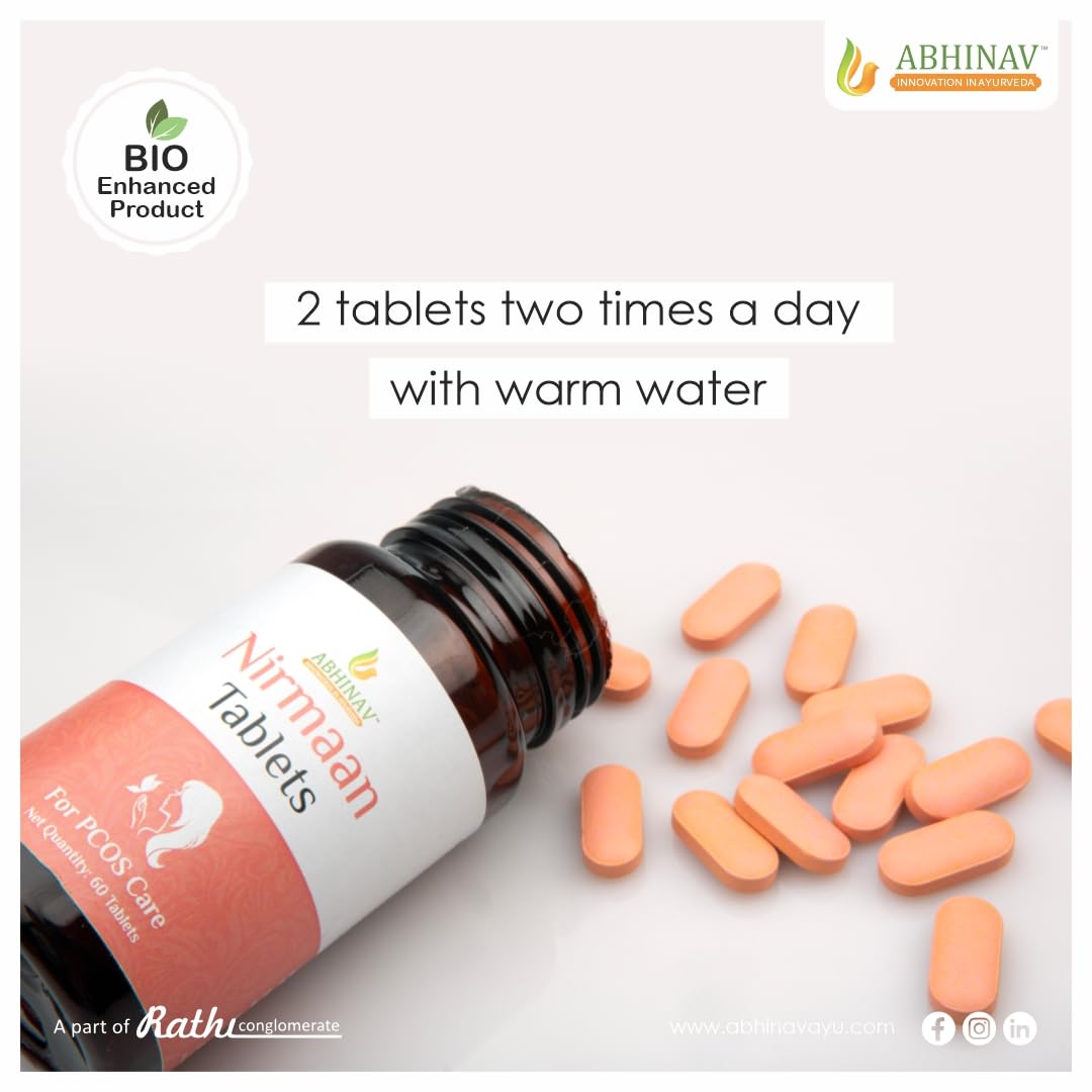 Abhinav Nimaan tablets for PCOS/PCOD care | Ayurvedic Aid for PCOS/PCOD | Restore Hormonal Harmony & Regulate Periods | 100% natural non hormonal and safe PCOS Tablets | PCOS Releif | PCOS/PCOD