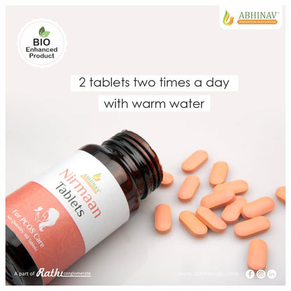 Abhinav Nimaan tablets for PCOS/PCOD care | Ayurvedic Aid for PCOS/PCOD | Restore Hormonal Harmony & Regulate Periods | 100% natural non hormonal and safe PCOS Tablets | PCOS Releif | PCOS/PCOD