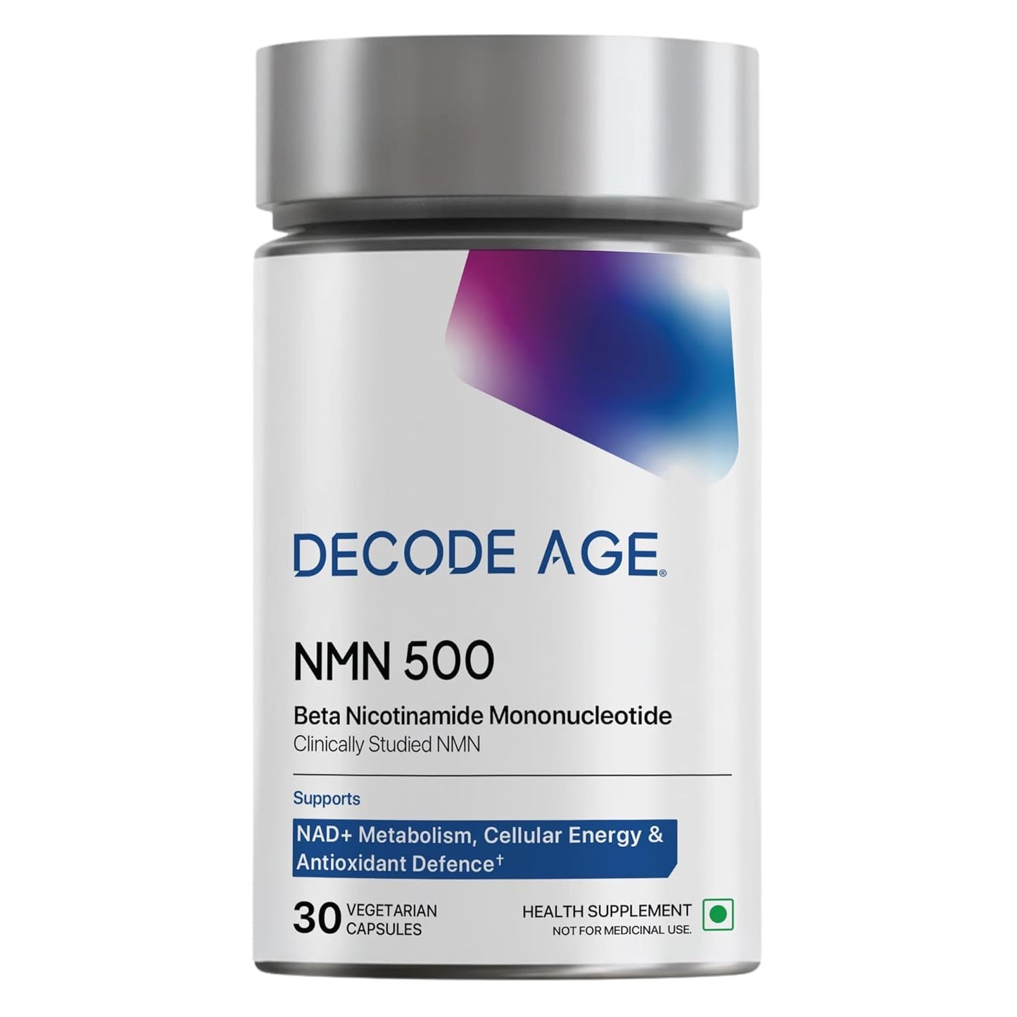 NMN Supplement 500 mg | 99% Pure NMN for Anti-Aging, NAD+ Boost & Cellular Energy | High Absorption Nicotinamide Mononucleotide | Longevity & DNA Repair Support | 30 Vegan Capsules